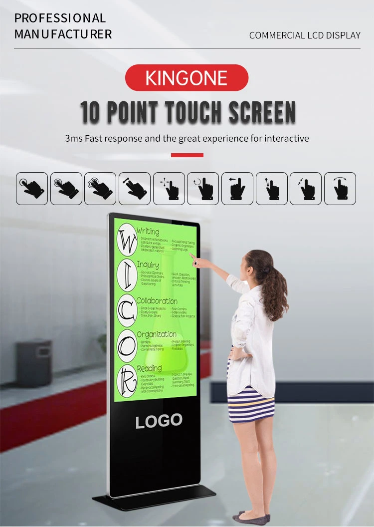 Floor Stand TFT LCD Digital Signage Media Video Player Advertising Display
