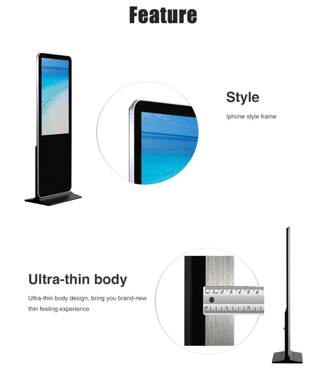 Floor Standing LCD 55 Inch Digital Frame Ultra Thin Vertical Advertising Machine Touch Screen Display China TV Price