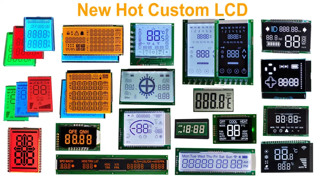 Custom 6 Digits Mono Seven Segment LCD Display Module for Power Meter