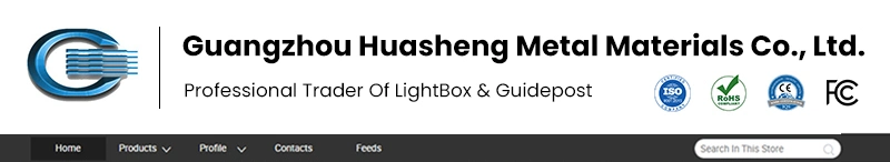 Huasheng Custom Design LED Advertising Lightbox Sign Acrylic Front Stainless Steel Return 3D LED Light Boxes Advertising