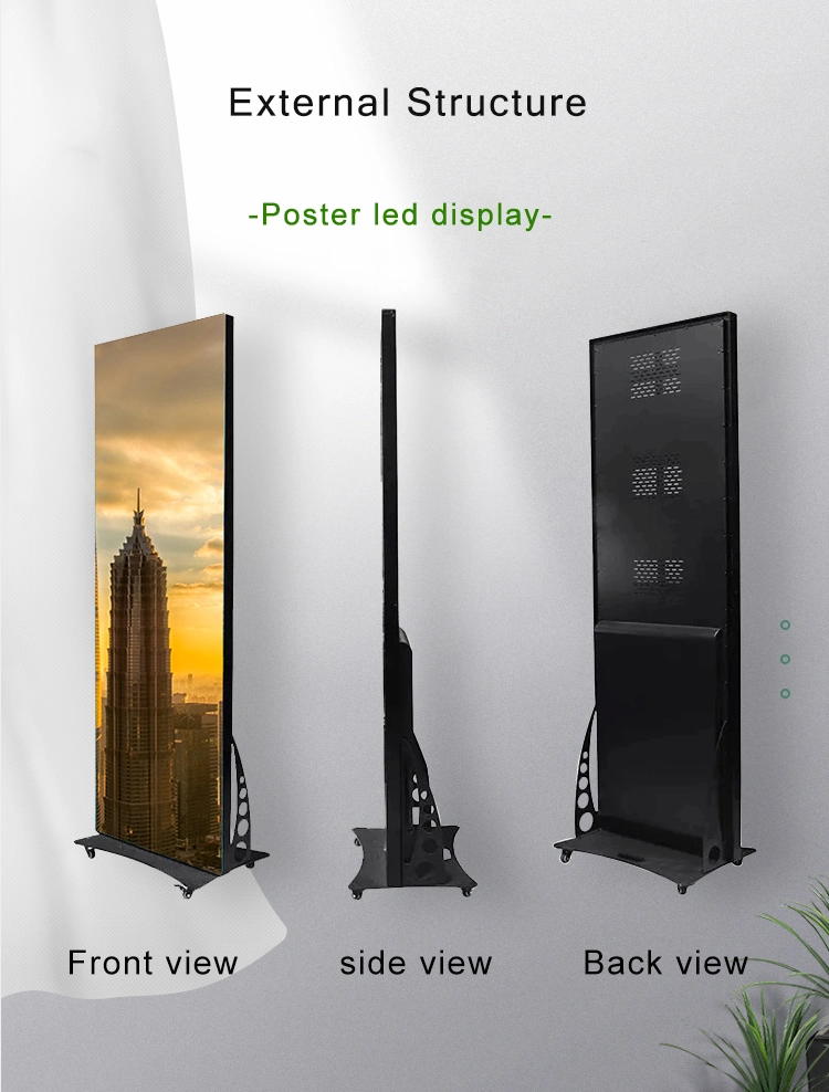 Indoor P2.5 Standing LED Advertising Poster Display WiFi 4G Control Portable LED Panel Screen