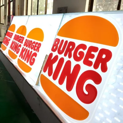 Large Special Burger King Advertising Light Box Sign Board Vacuum Blister Acrylic Store Panel Display