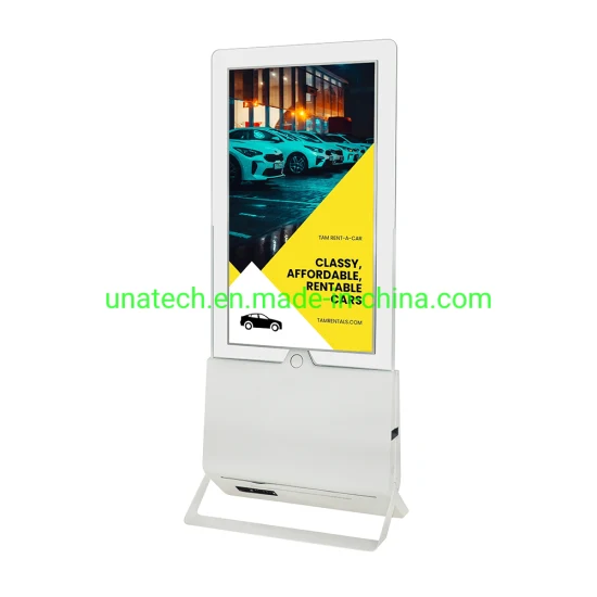 Slim Double Side Portrait Transparent Edge Floor Standing Video LCD Digital Display